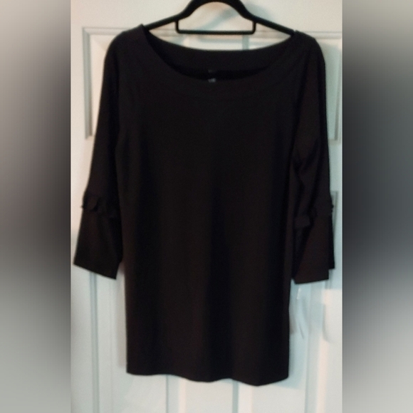 Nwt - Fashque Ruffle 3/4 Sleeve Tunic Top Size L. - Picture 2 of 6